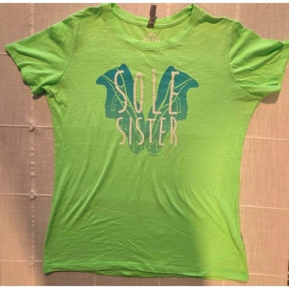 Gone For A Run Sole Sister Graphic Tee Lime Green XXL Running Shirt